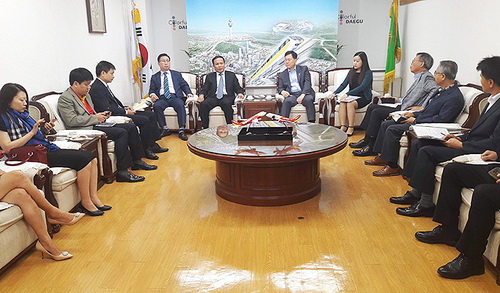 Toàn cảnh buổi làm việc của đoàn Tổng cục Du lịch tại Tòa thị chính Daegu